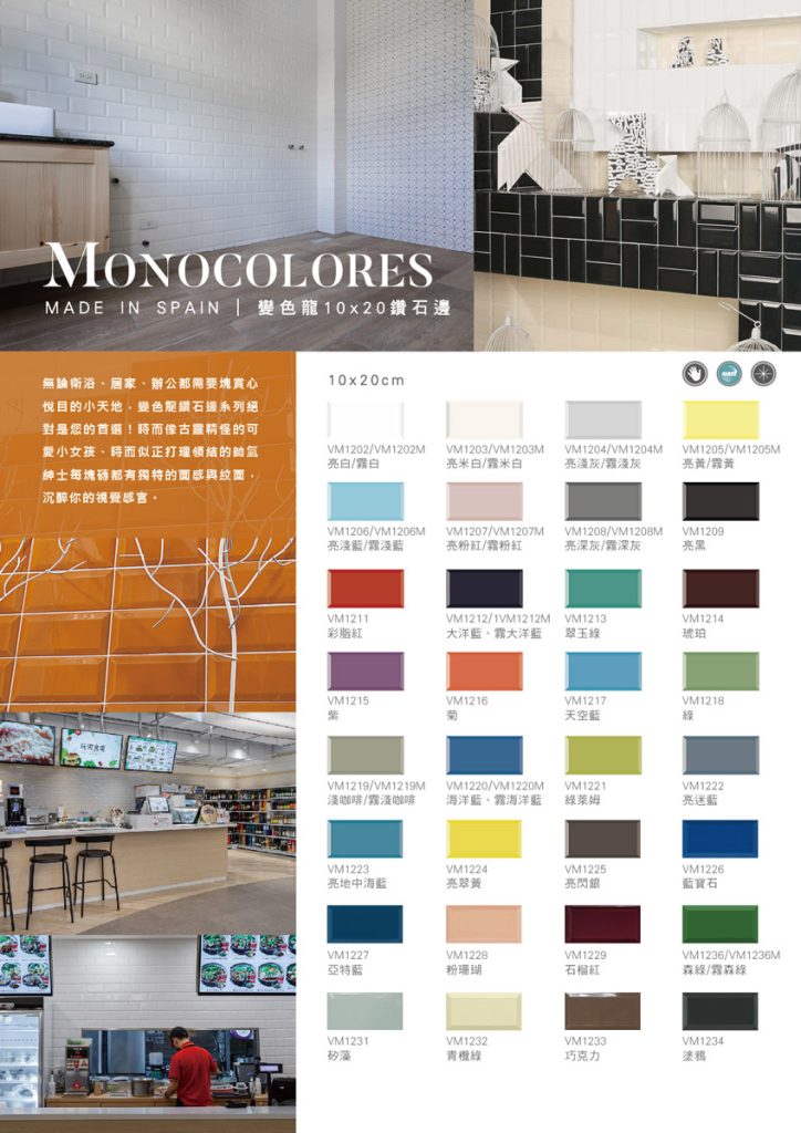 變色龍 立體地鐵磚 色磚 浴室壁磚 廚房壁磚 商空壁磚 灰色 米色 黃色 粉藍色 藍色 紅色 綠色 棕色 咖啡色 橘色 紫色 白色 亮面馬賽克 10*20 亮面 霧面