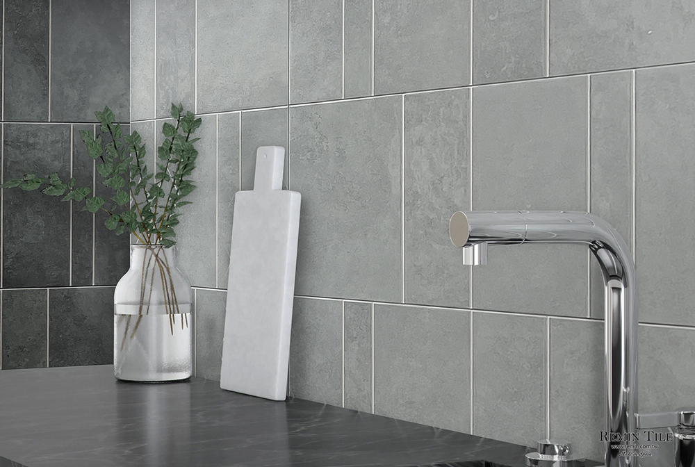 地中海復古風 新玩色 31.6*60 9mm 亮霧拼貼 灰色 浴室壁磚