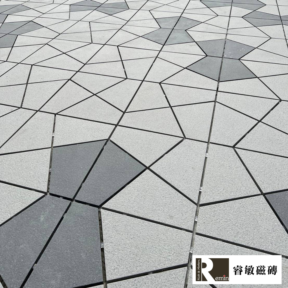 窯燒花崗人行步道磚｜七巧板亂石片｜高止滑戶外鋪面