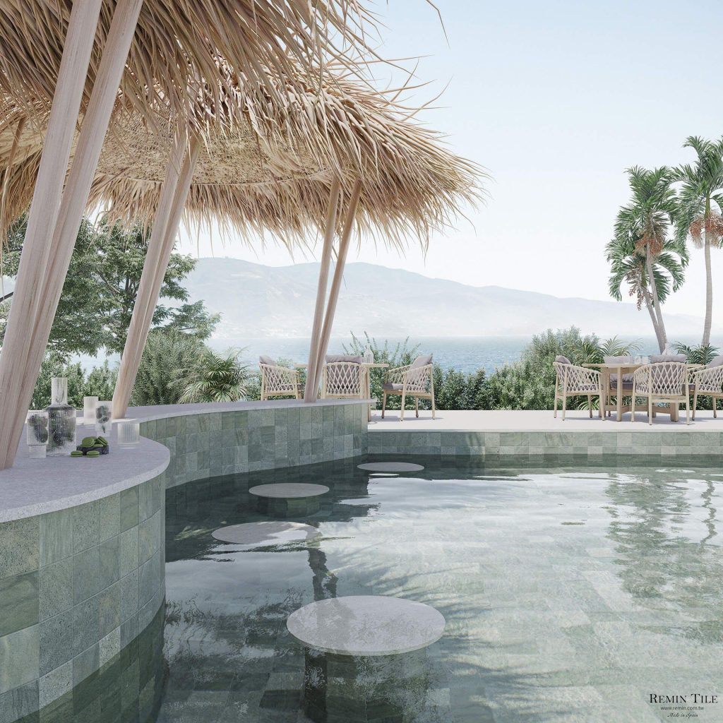 勁揚 嬡妮島 WSP-1112 珊瑚綠 11*11*0.85cm 瓷質 50模面 綠色 泳池磚 浴室 地磚 壁磚