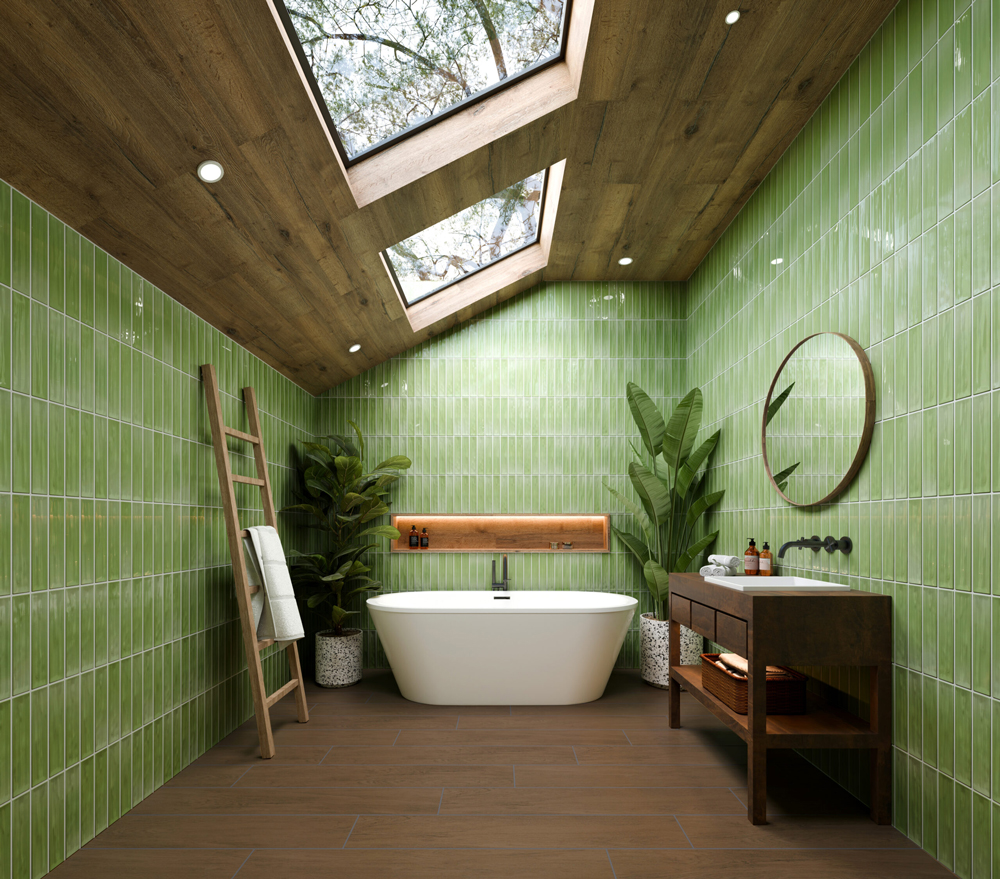 鐵道磚 地鐵磚 6*30 綠色 浴室壁磚