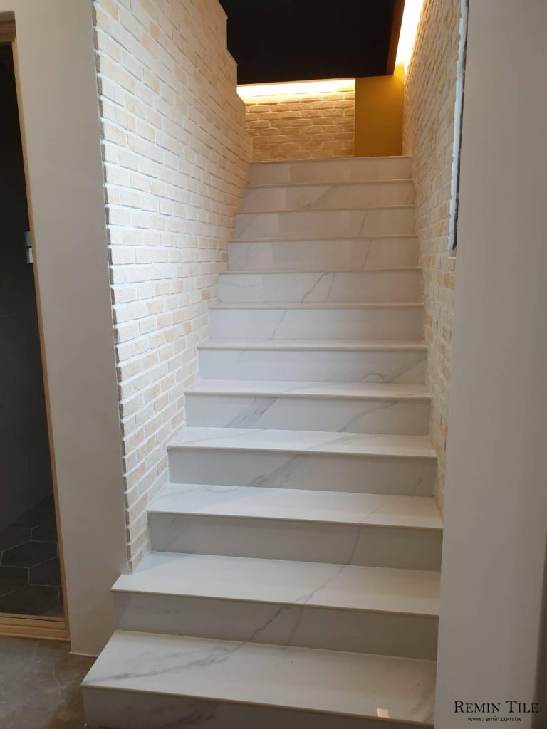大理石紋樓梯板 80*160 9mm 豪宅樓梯磚 商空樓梯磚 白色