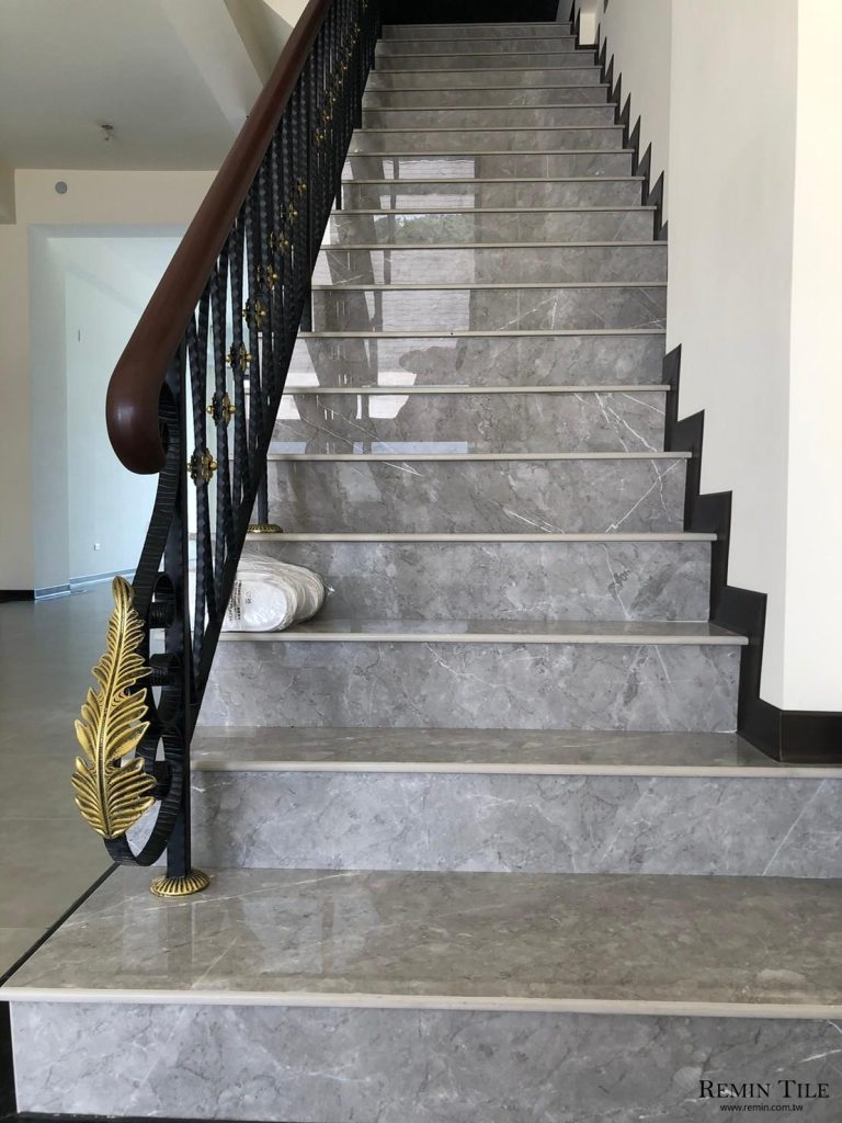 大理石紋樓梯板 80*160 9mm 豪宅樓梯磚 商空樓梯磚 灰色