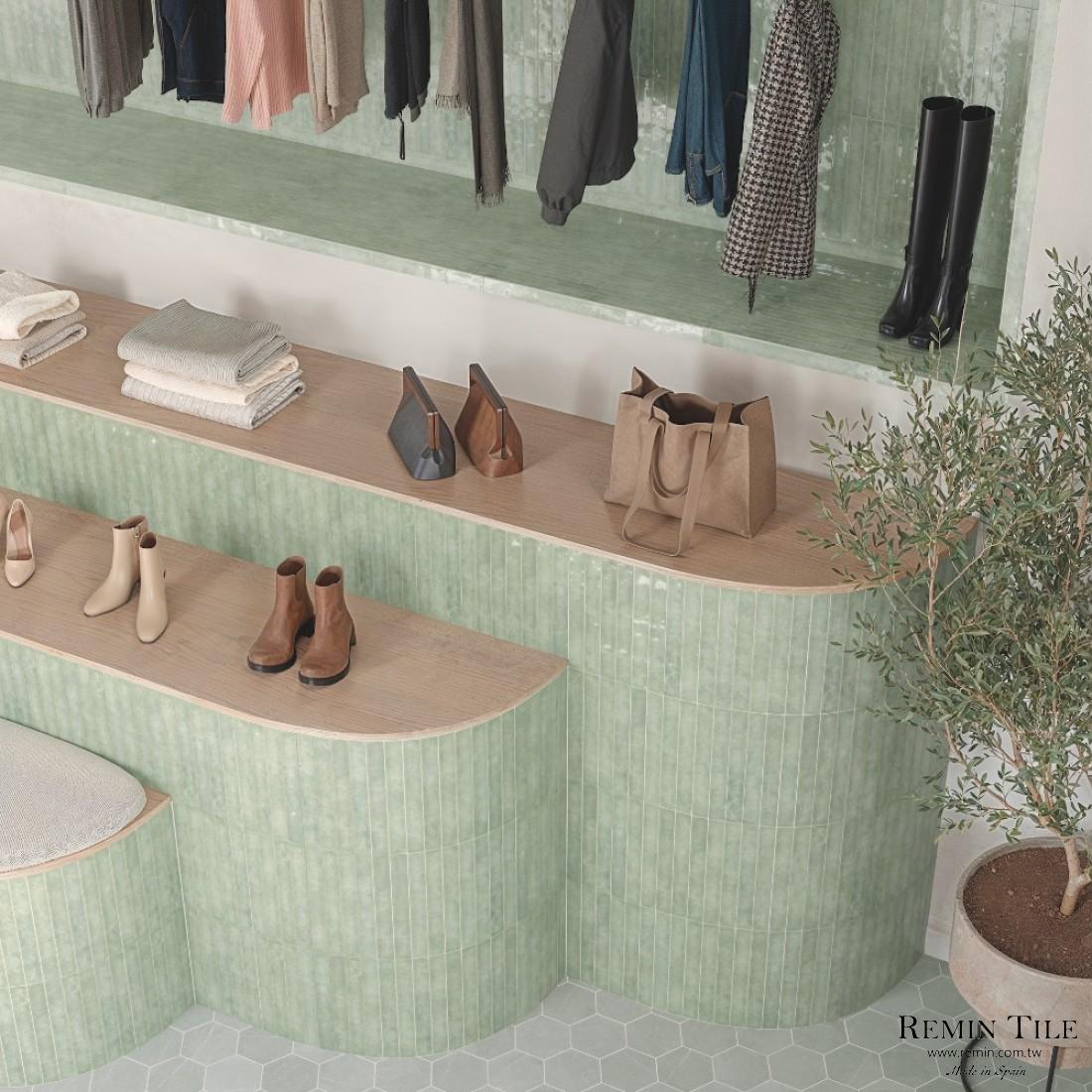 西班牙長型地鐵磚 3.7×31｜釉面窯變石英磚｜商空・浴室牆地｜雨森