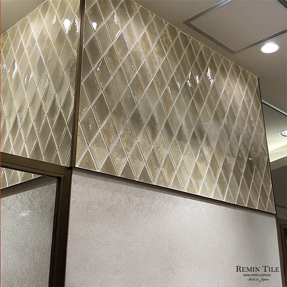 窯變立體凹面菱形馬賽克 亮面 19.2*33.2 16*9.3 石英磚 釉色浮光