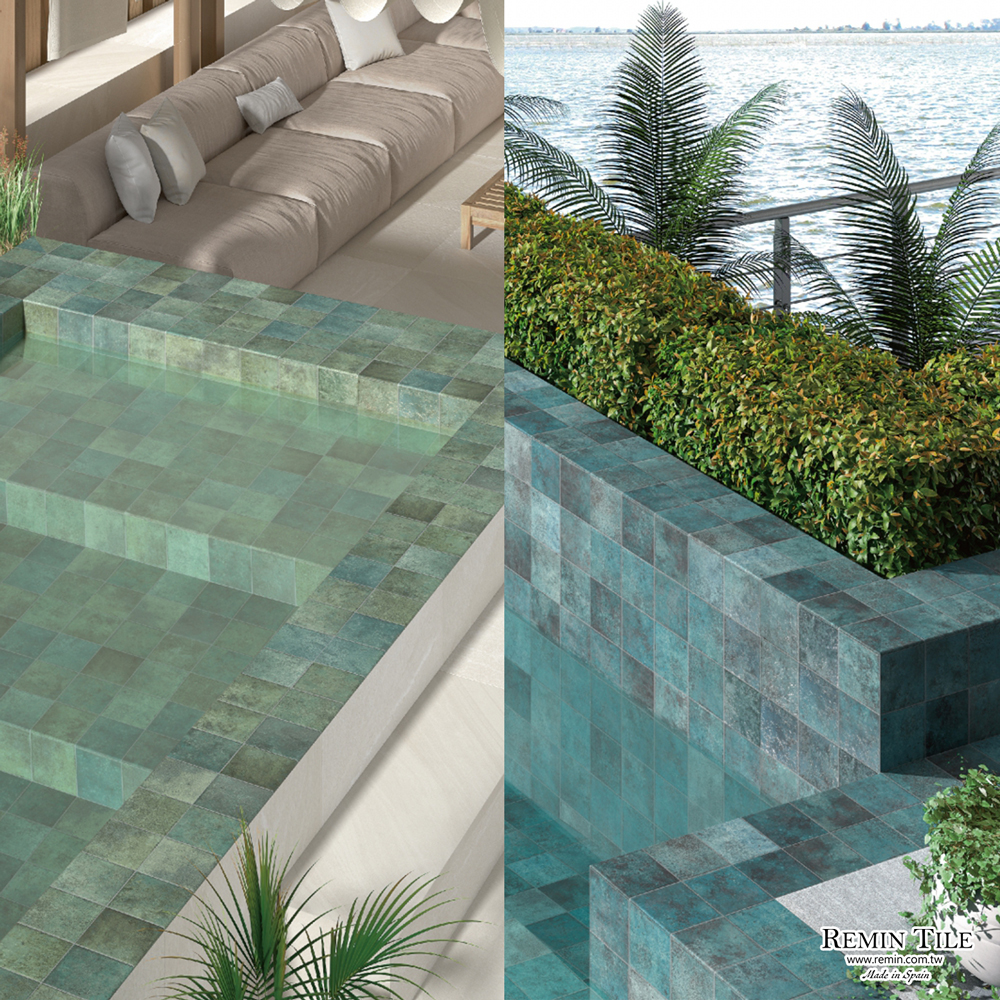 板岩轉角磚 天空之城 藍鼻子 巴魯霧藍 巴魯亮藍 綠鼻子 巴魯霧綠 巴魯亮綠14.7*14.7*1.22㎝ R11