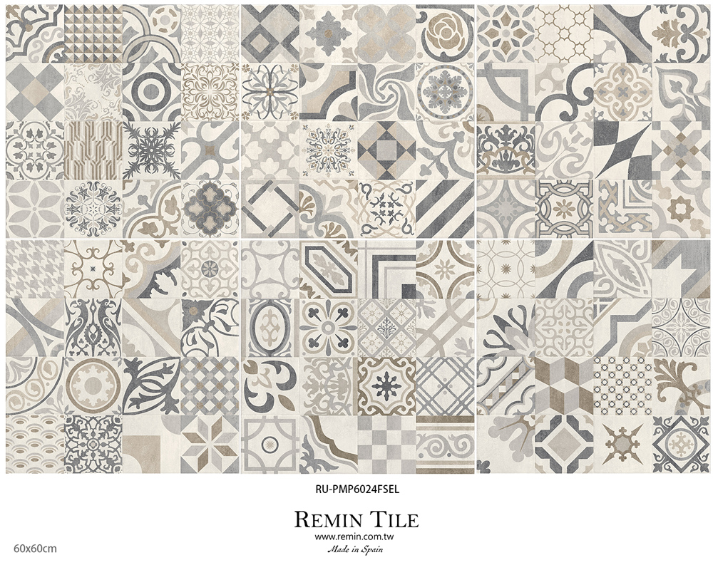 花磚 麥吉 西班牙進口 仿古磚 客廳地磚 客廳壁磚 石英磚 60.8*60.8cm 灰色