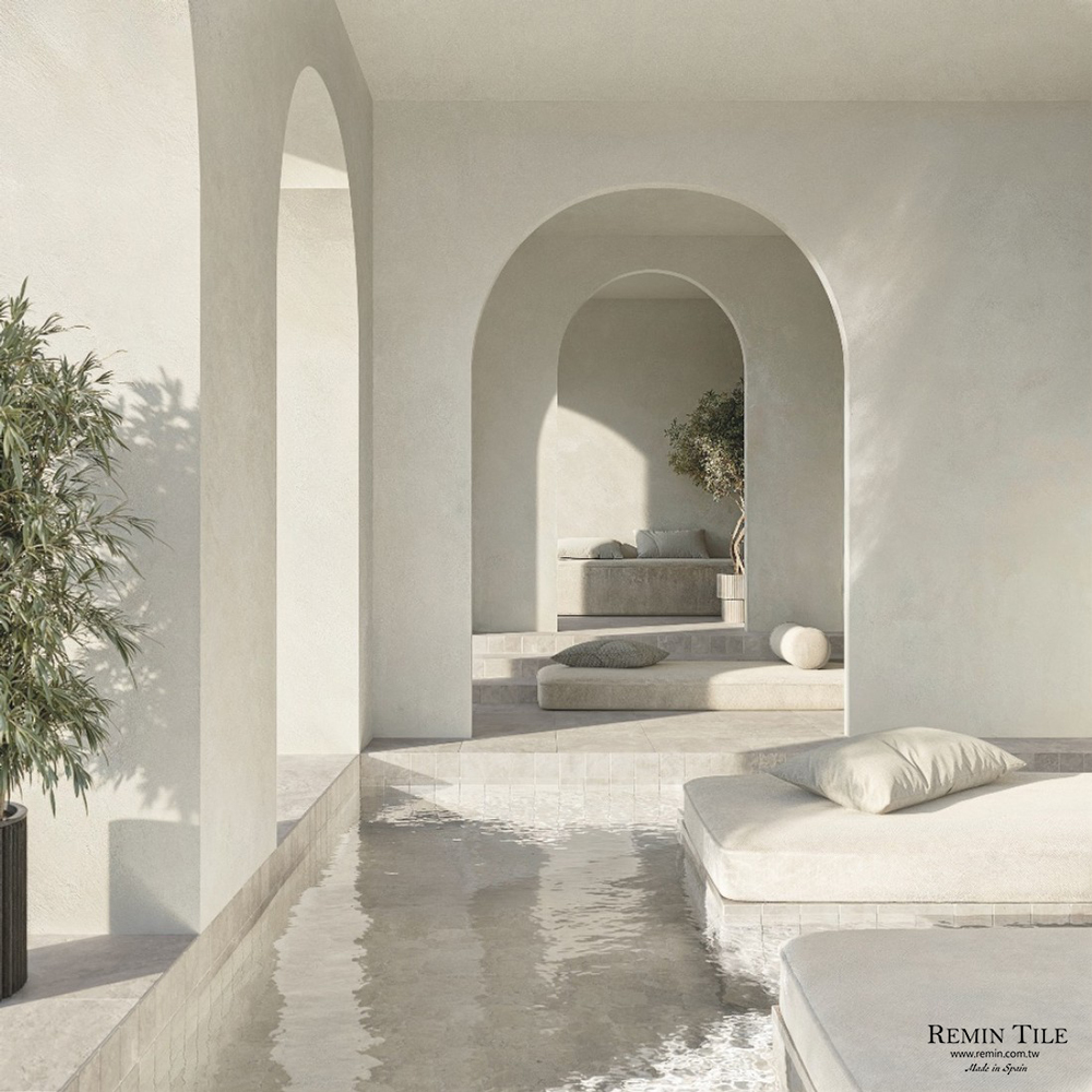 石紋磚 石垣島｜西班牙進口 11x11cm 石英磚｜度假風浴池磚