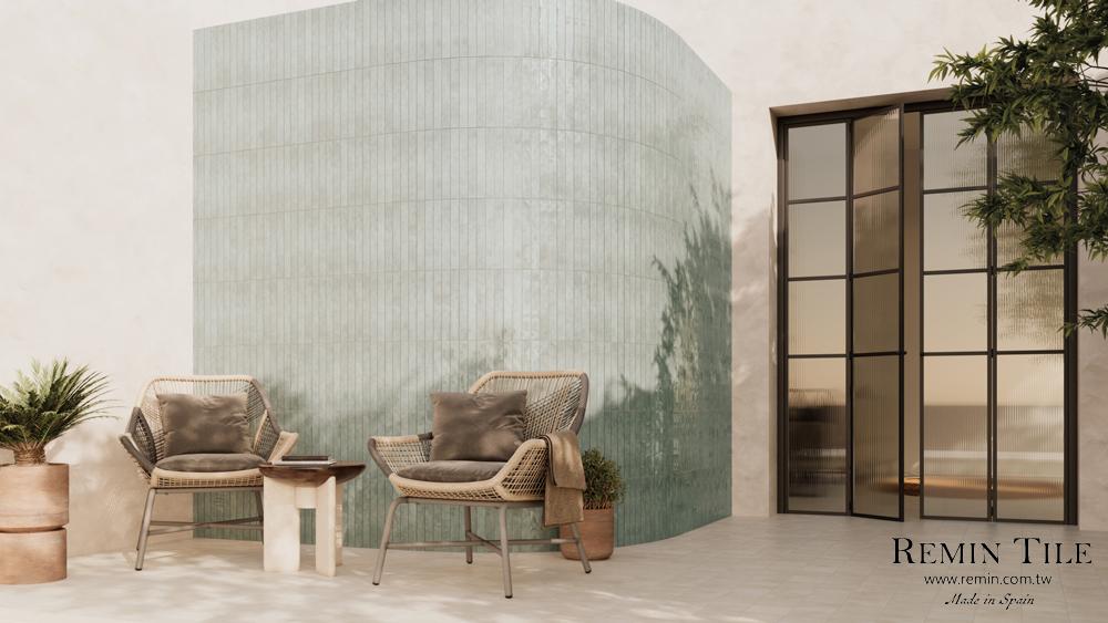 釉面窯變長型地鐵磚 雨森 3.7*31*0.85㎝ 綠色 戶外壁磚