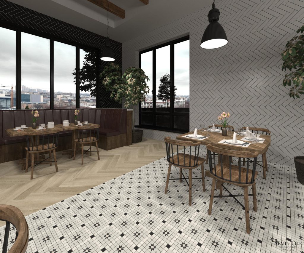 格狀幾何花磚 夢工廠 20*20 灰色 餐廳地磚