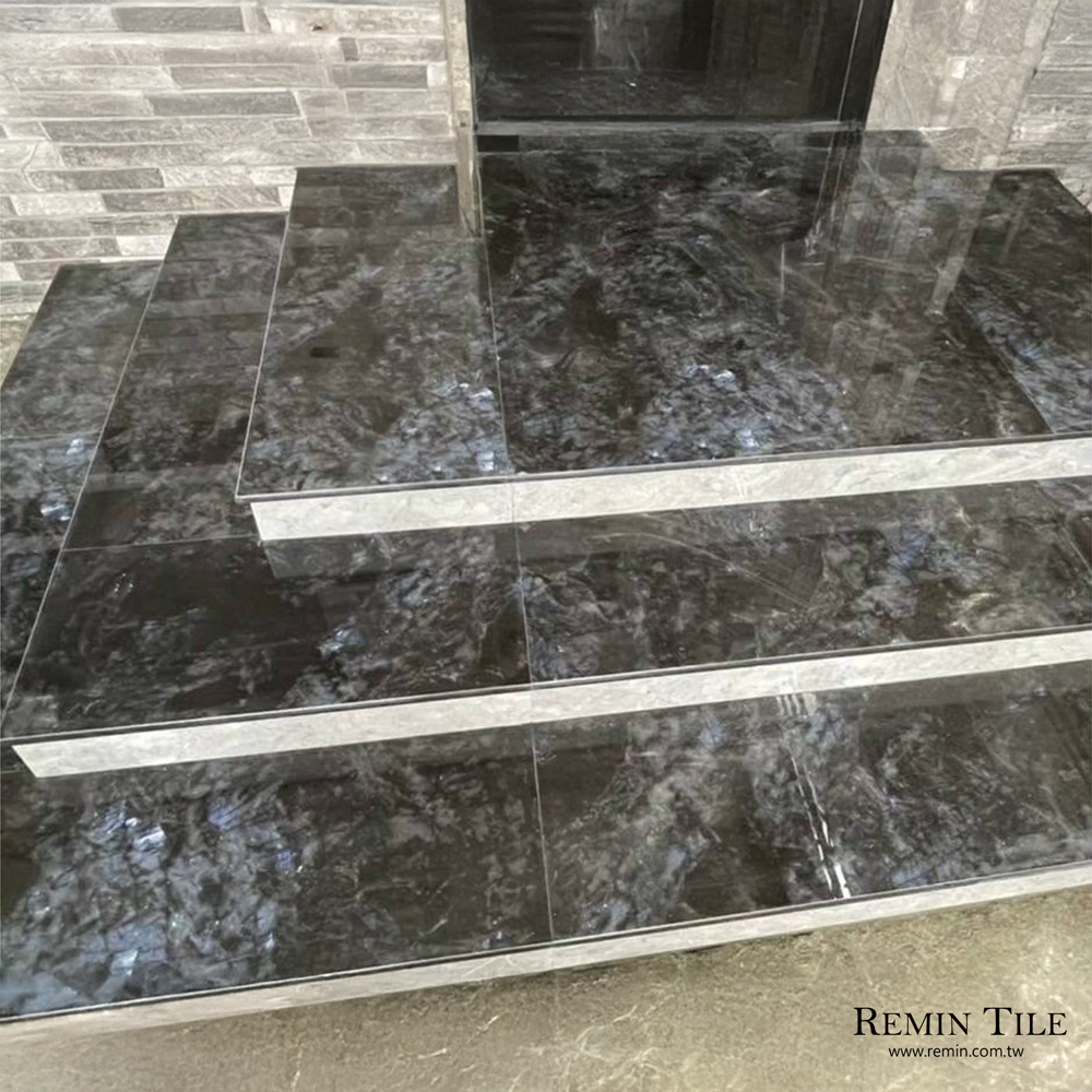 大理石紋樓梯板 80*160 9mm 豪宅樓梯磚 商空樓梯磚 黑色