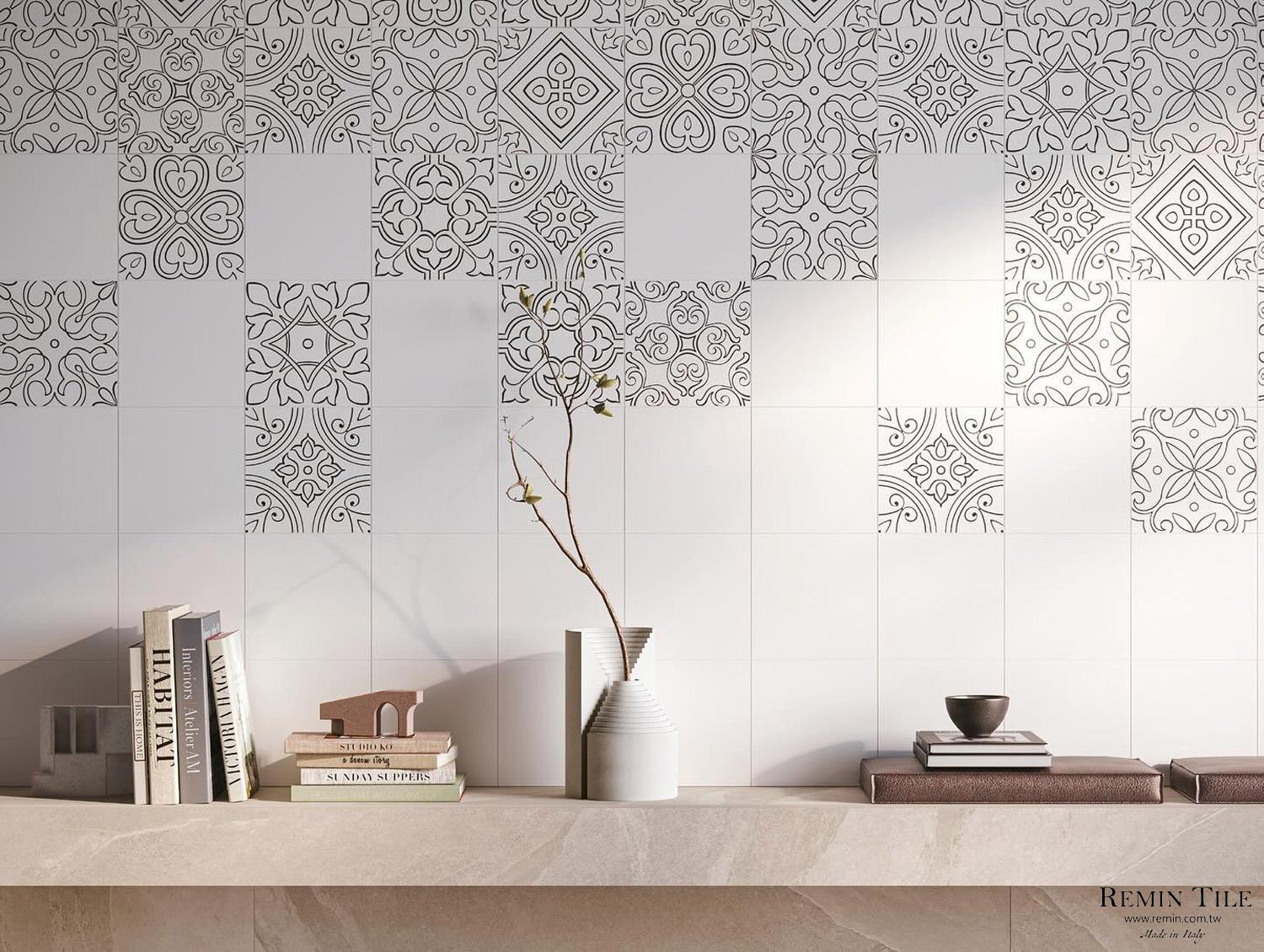 線條花磚 瓷幻 白色 商空壁磚 客廳壁磚 20*20 義大利製