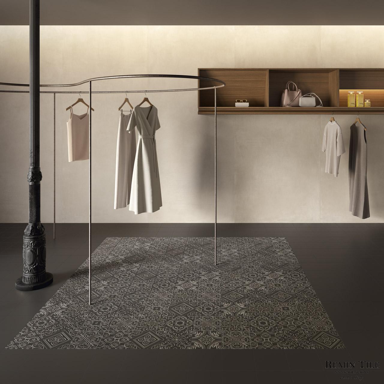 線條花磚 瓷幻 黑色 商空地磚 臥室地磚 20*20 義大利製