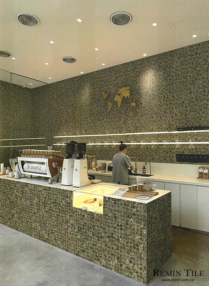 大理石紋馬賽克 境 石語 30*30 綠色 商空壁磚 4.7*4.7