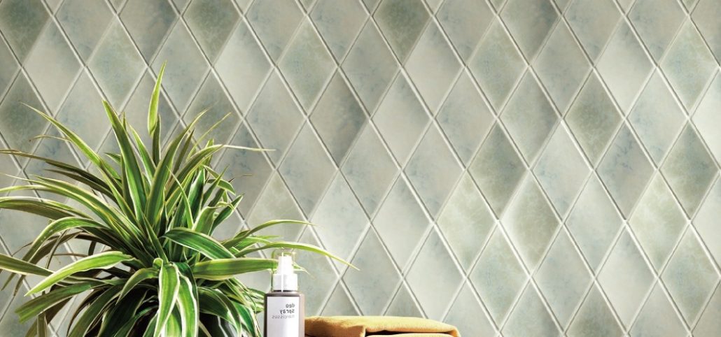 窯變立體凹面菱形馬賽克 亮面 19.2*33.2 16*9.3 石英磚 釉色浮光 浴室壁磚 綠色