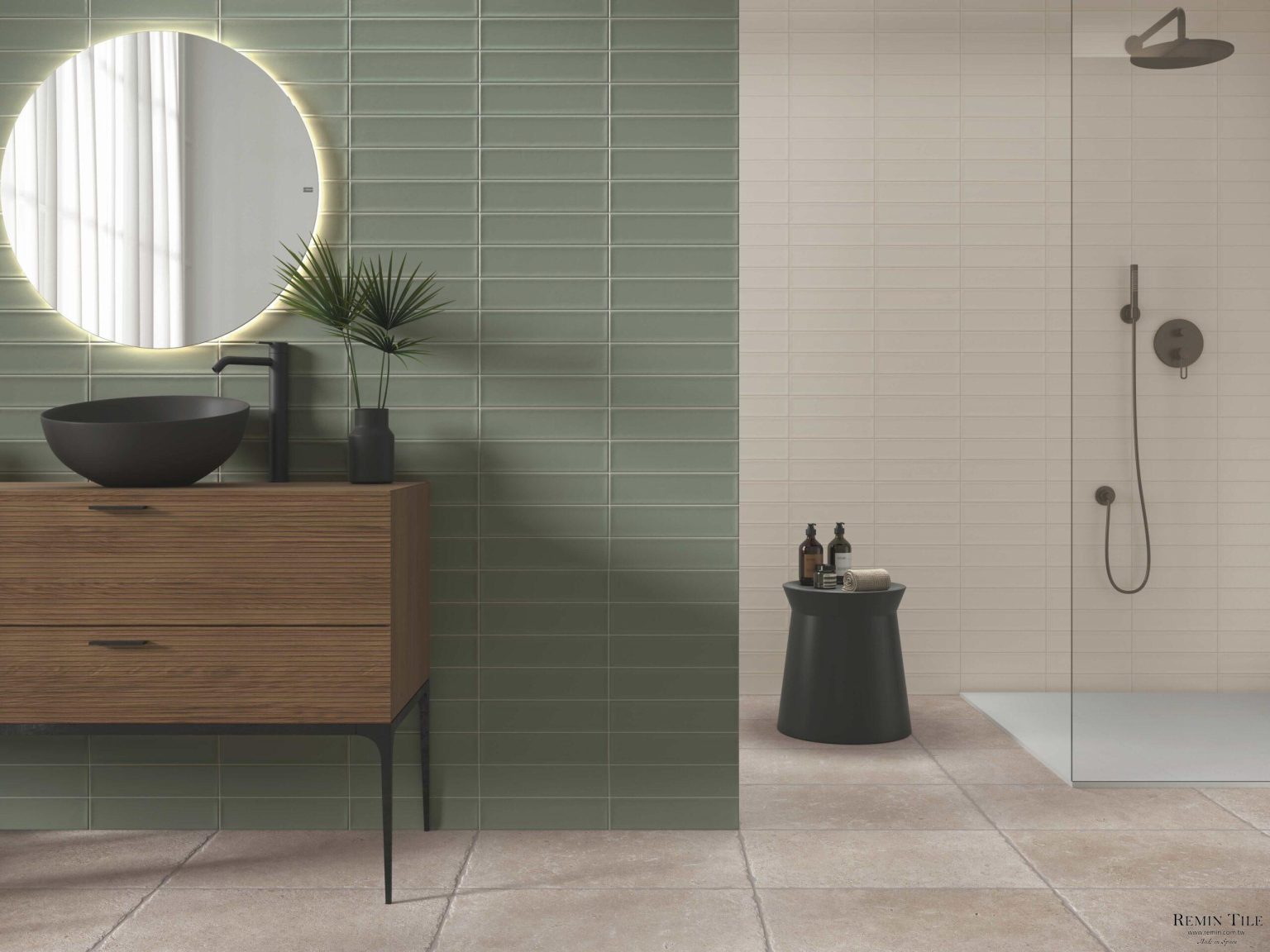 立體地鐵磚 玫紗 7.5*30 8.8mm 綠色 白色 浴室壁磚