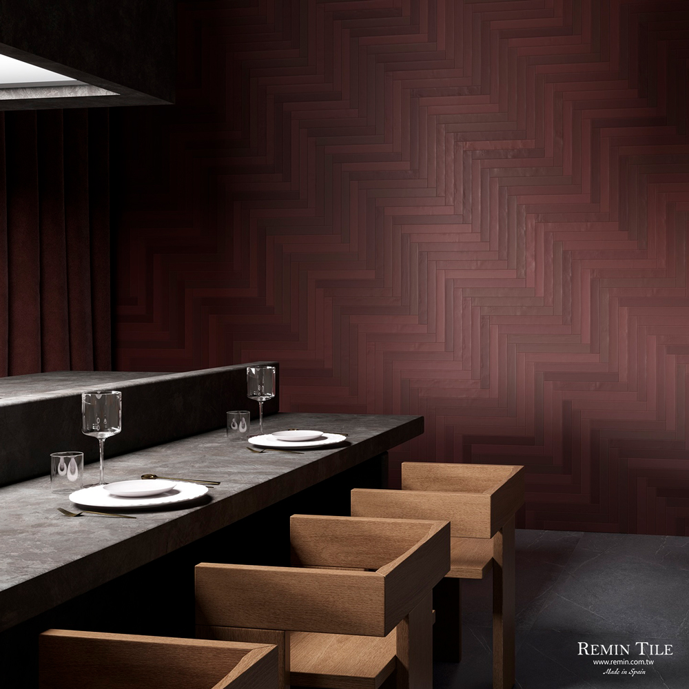 西班牙窯變長條馬賽克｜4.6×37.5止滑石英磚｜高質感地壁磚 柔陶