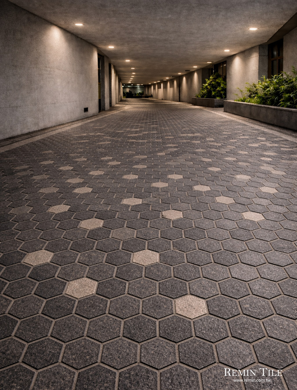 六角車步道防滑磚 鑿面 灰色 黑色 米色 步道磚 車道磚 防滑磚 15*13 13mm 18mm