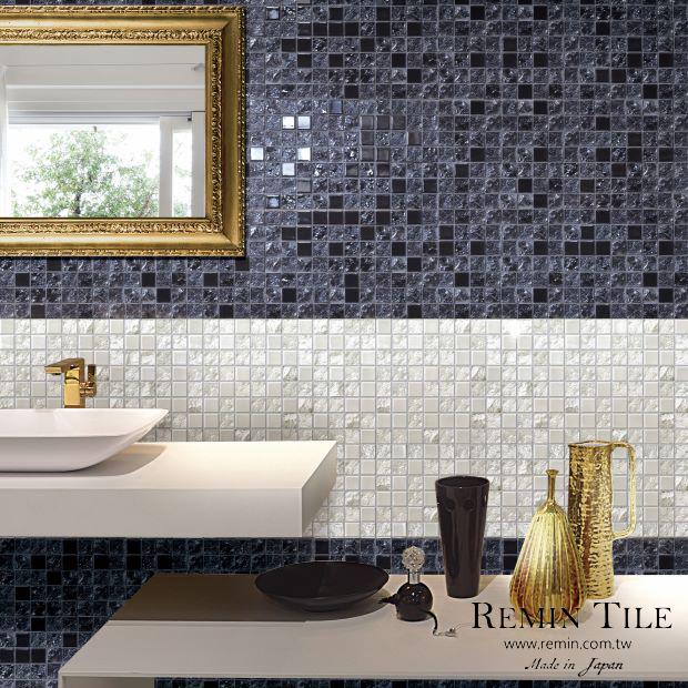 立體馬賽克｜日本2.5×2.5石質｜吧檯與餐廳牆面設計｜鑽石馬賽克