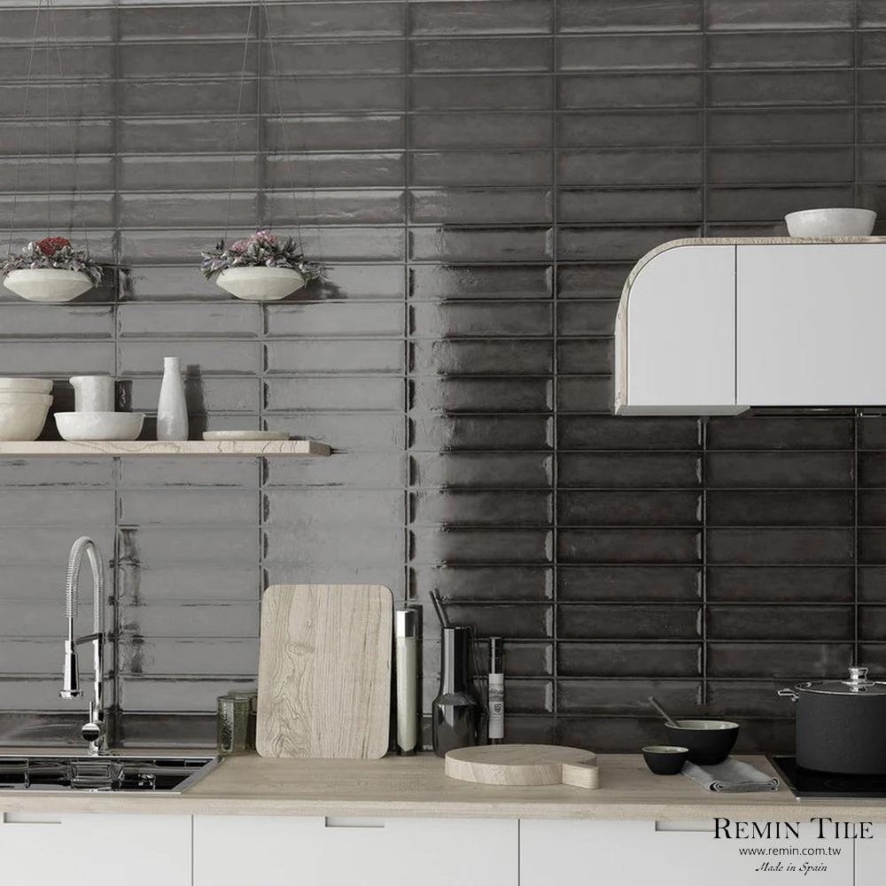 仿古地鐵磚 奈良之美 7.5×30 廚房壁磚 黑色