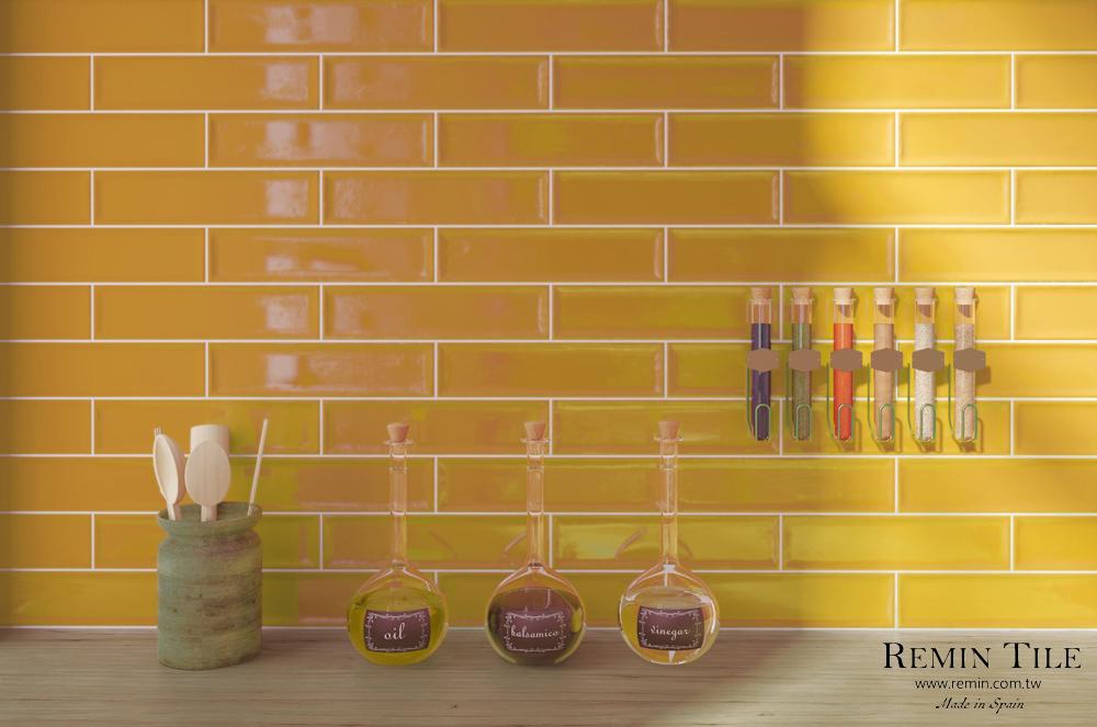 仿古地鐵磚 奈良之美 7.5×30 廚房壁磚 黃色