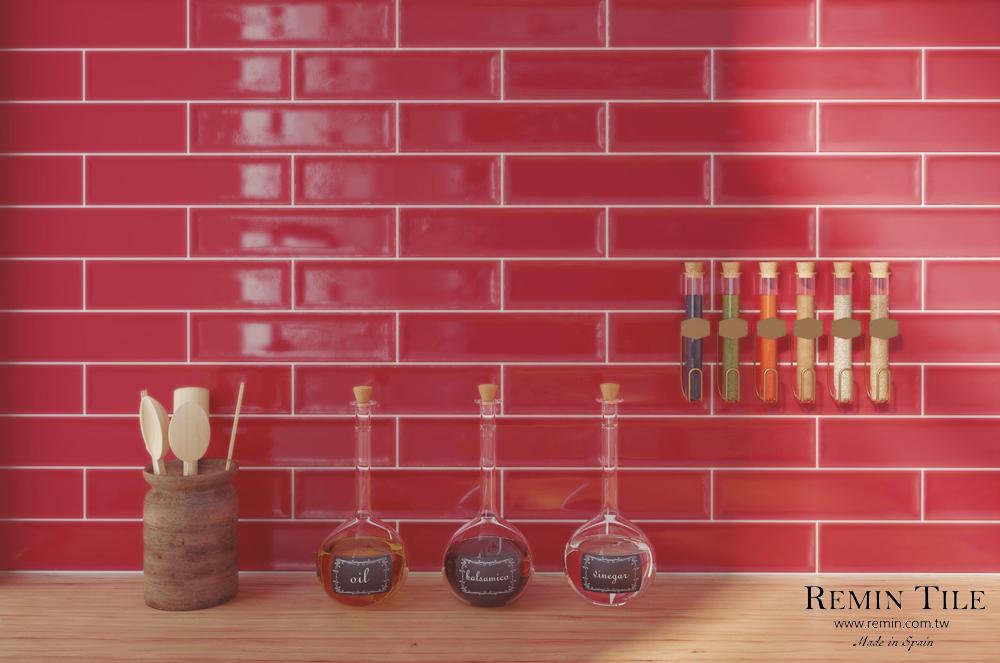 仿古地鐵磚 奈良之美 7.5×30 廚房壁磚 紅色