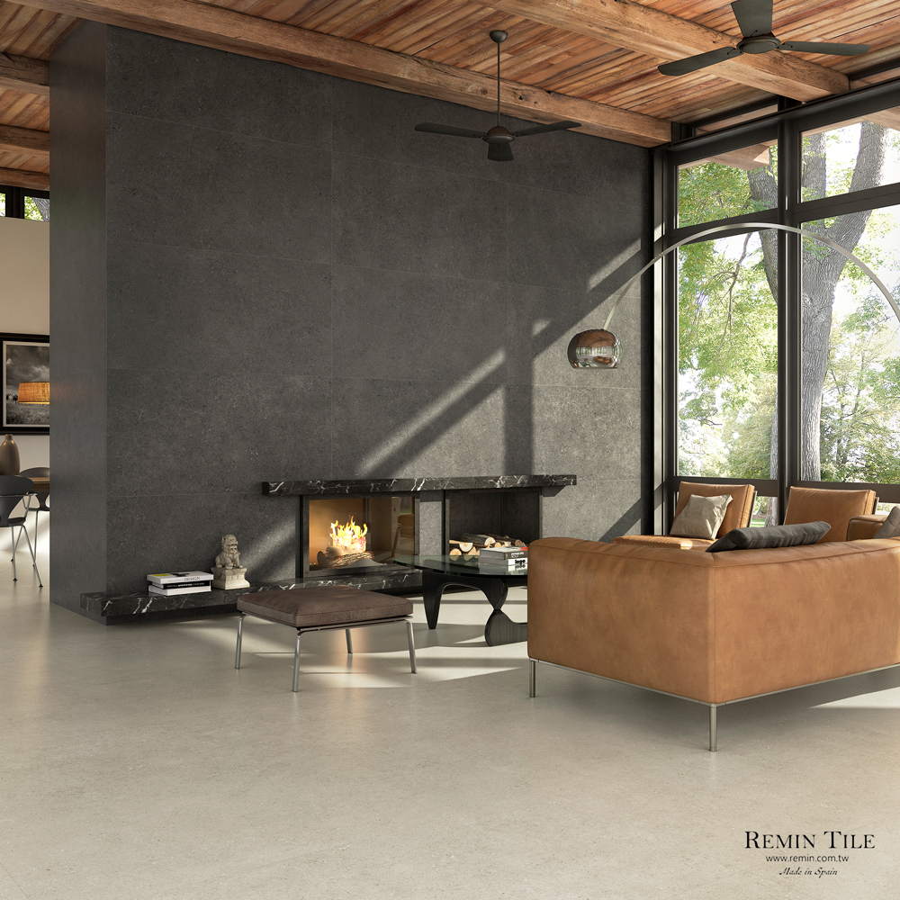 板岩紋磁磚 80×160｜西班牙瓷質地磚、壁磚推薦｜夢想黑