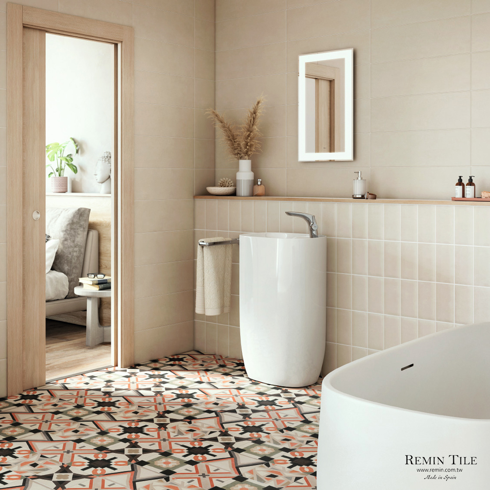 幾何花磚20×20｜西班牙花磚地磚設計｜尼札珊瑚