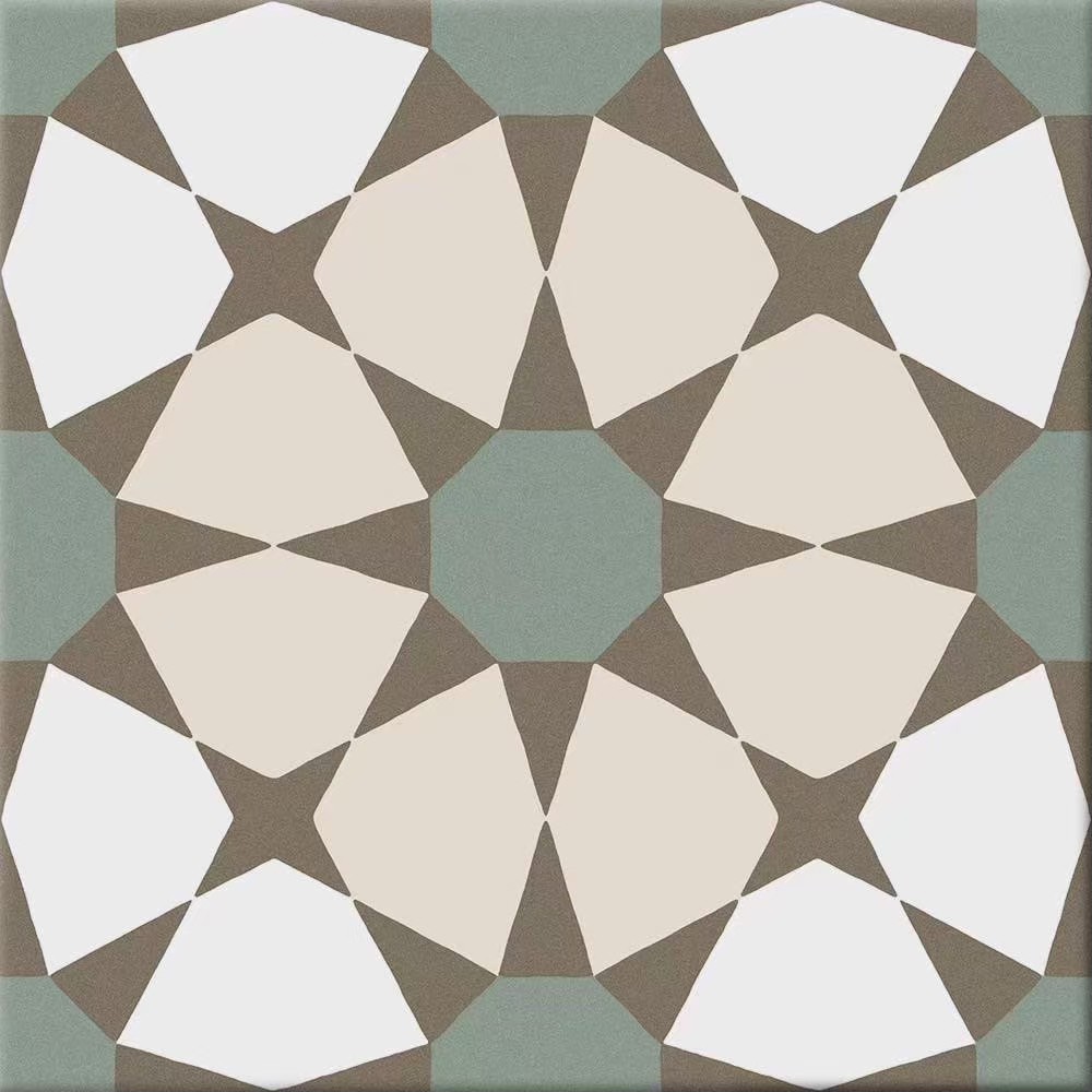 花磚 萬花筒 20*20 瓷質 地磚 綠色 星形