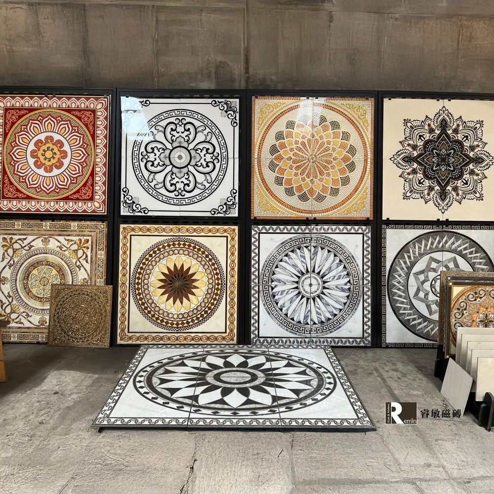 玄關拼花地磚怎麼選？90×90 120×120拋晶磚設計