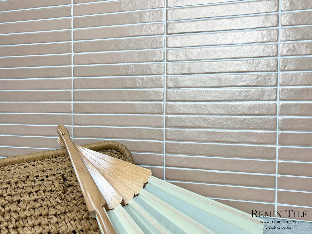 長條馬賽克 琉璃織羽 35*35 客廳壁磚 粉色