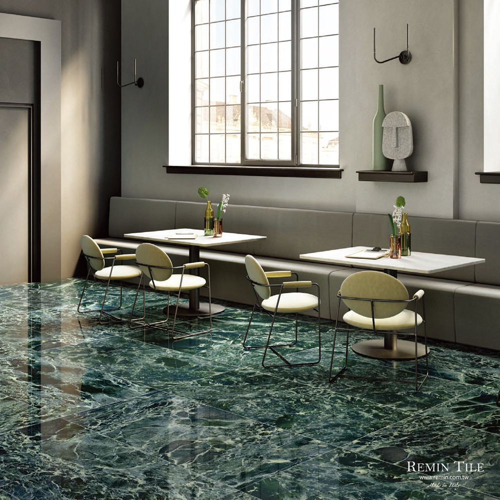 綠色蛇紋石紋石英磚｜義大利74×74地壁磚推薦｜夜光杯