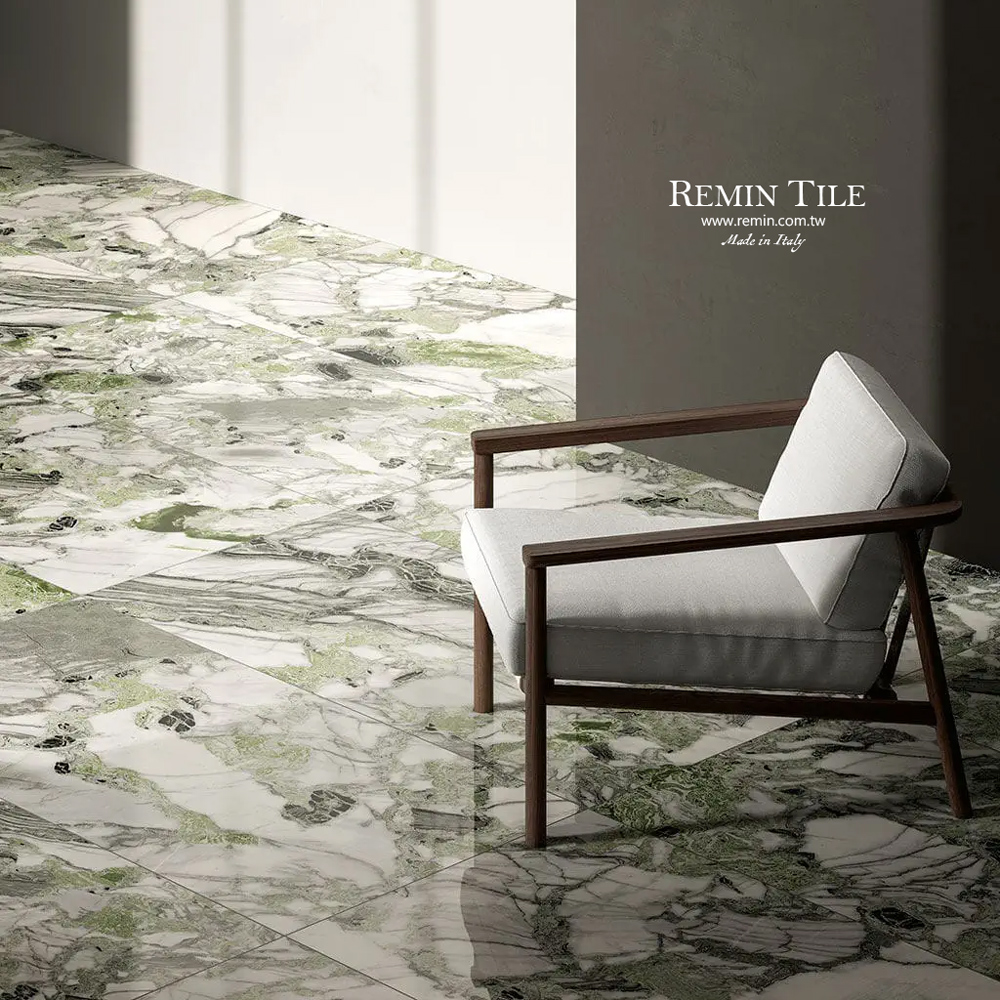 綠色石紋石英磚｜義大利74×74地壁磚推薦｜碧綠