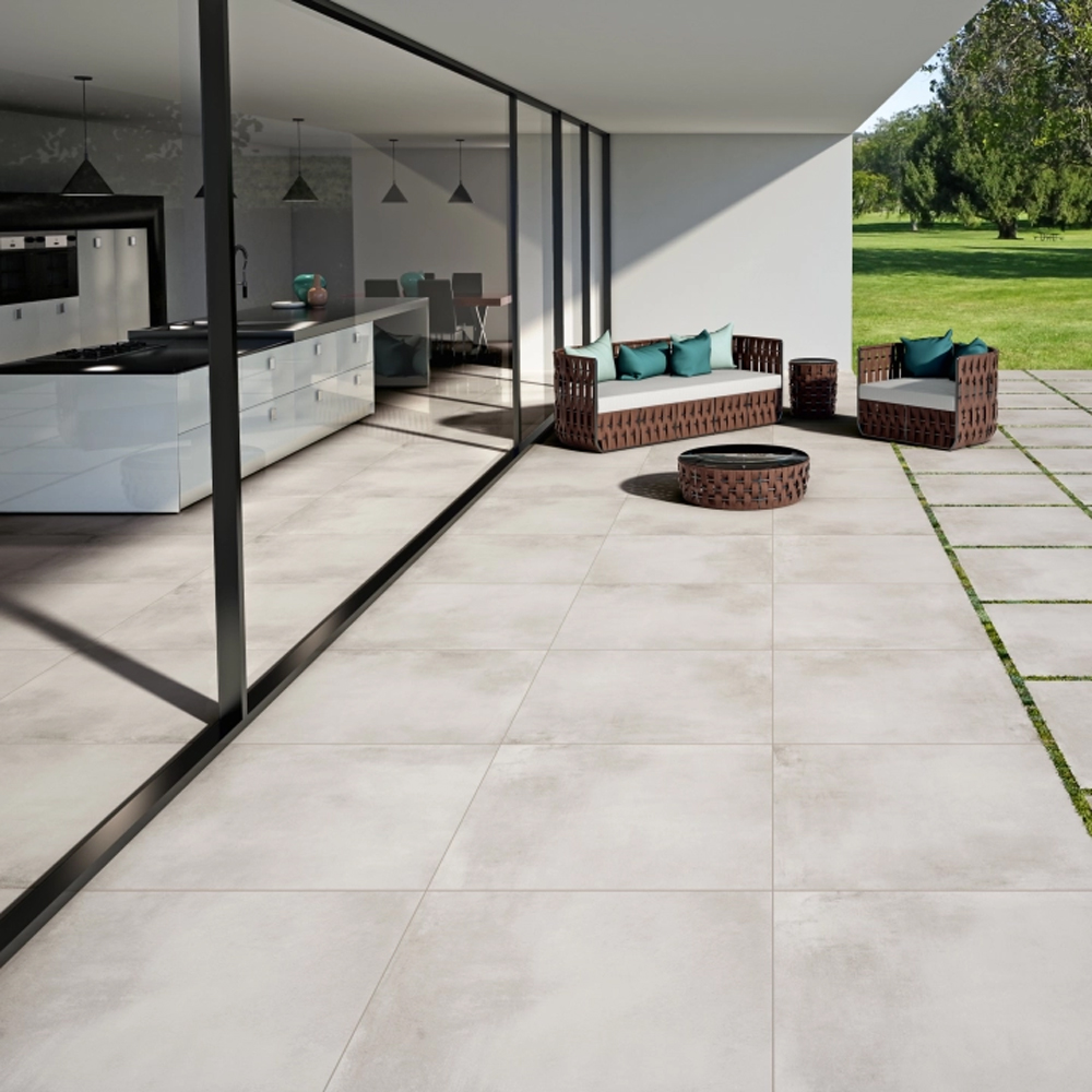 大板清水模磚｜義大利120×120石英磚｜地磚壁磚 波特蘭 白