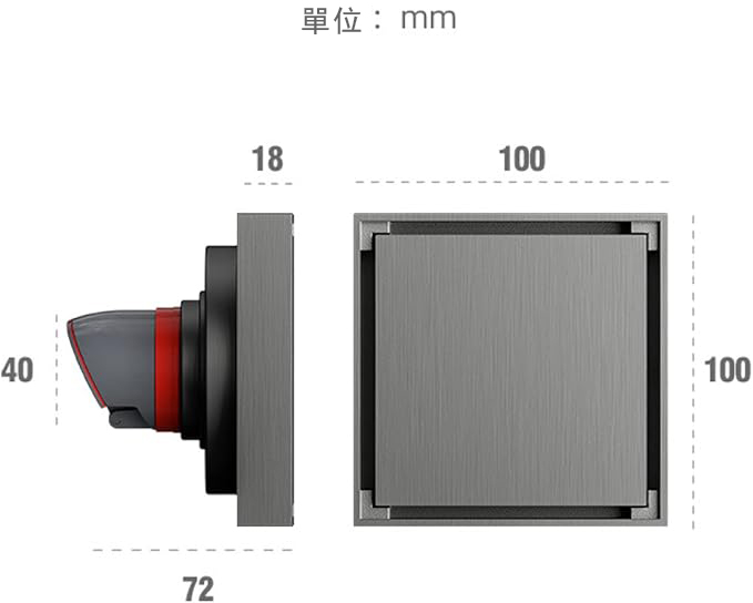 隱形防臭落水頭 髮絲紋 10×10 不鏽鋼 防蟲地漏