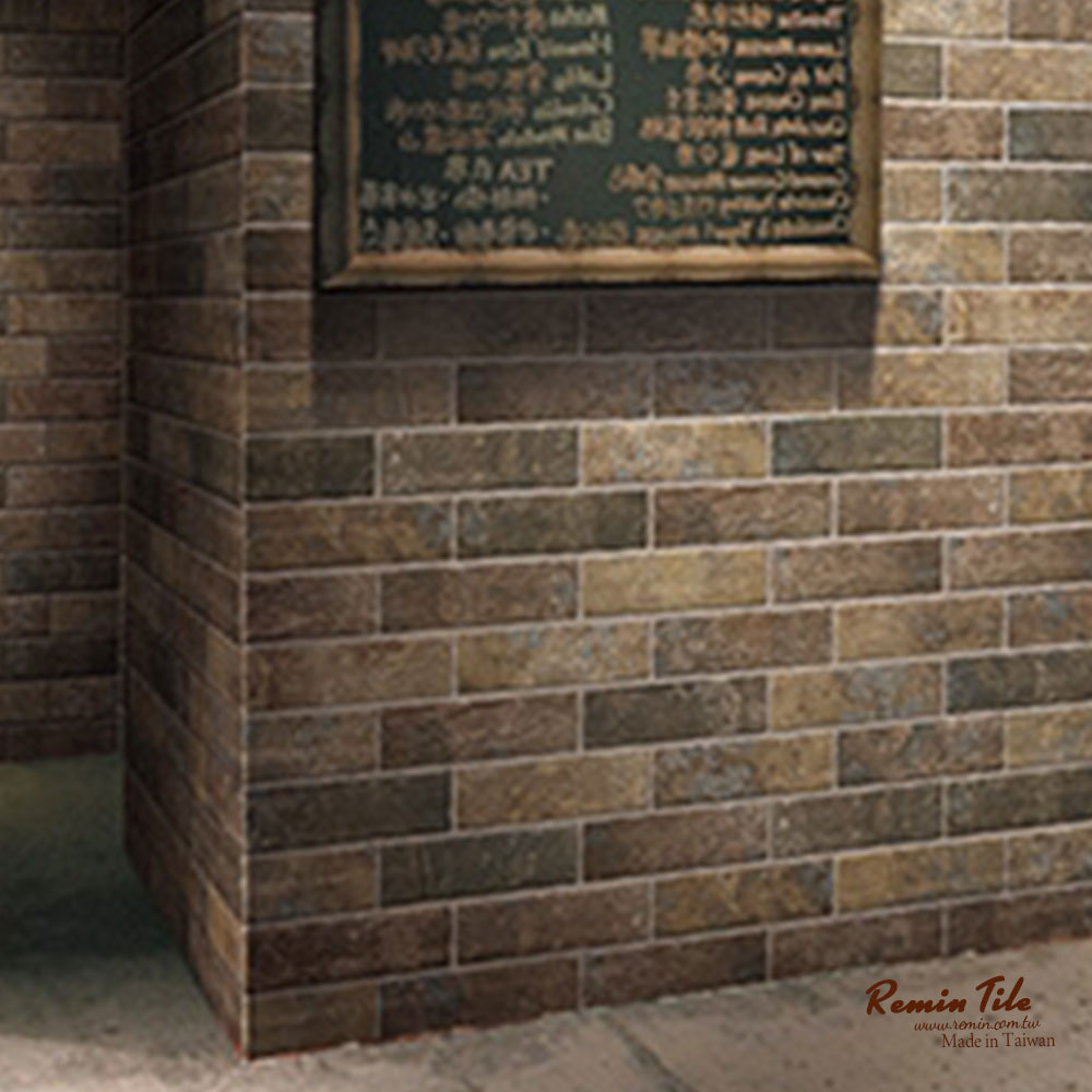 板岩外牆磚｜國產6.1×20.2石英磚｜城堡古岩 深棕