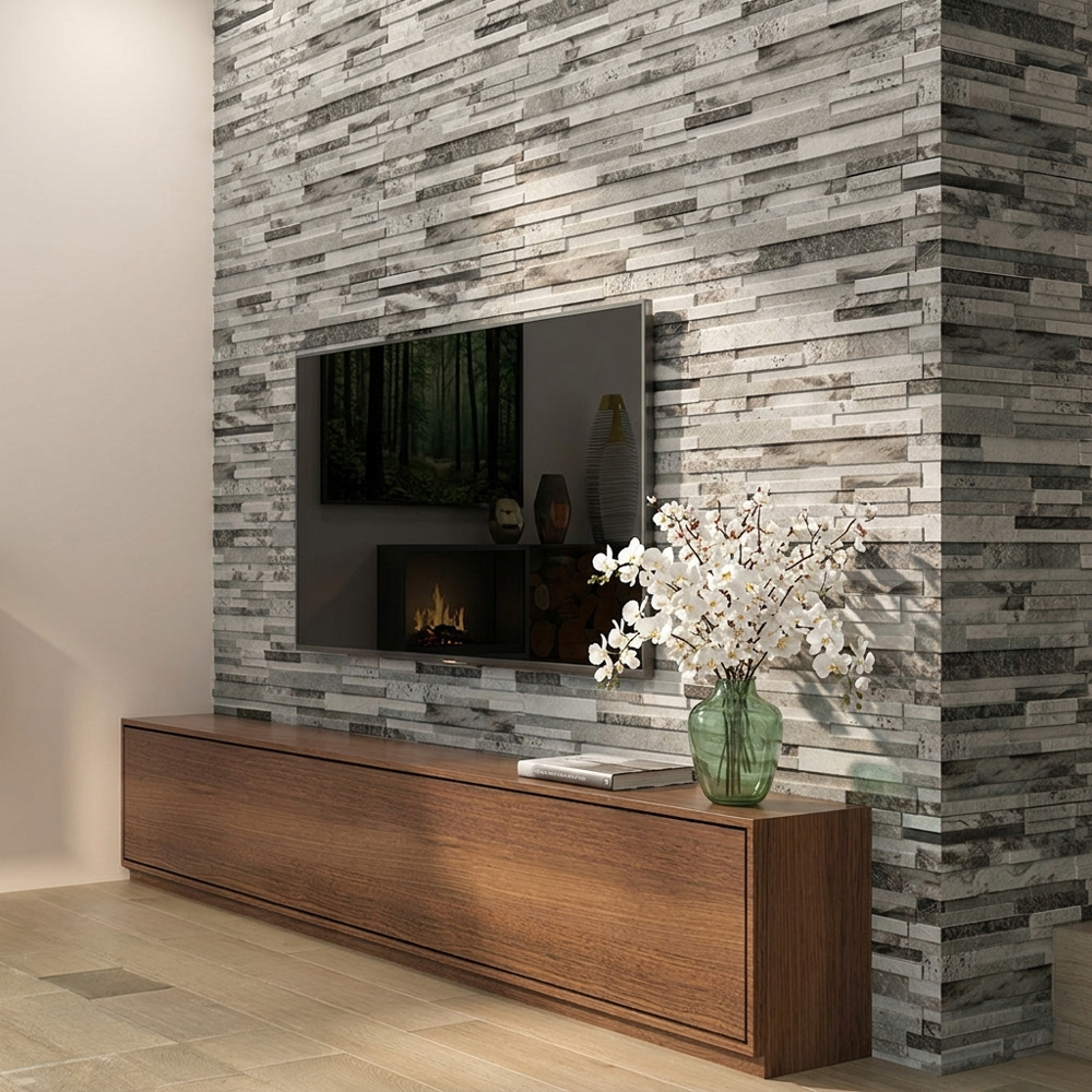 仿文化石磚 伏爾加 17*52 灰色 電視牆磚 造型磚 魚池磚