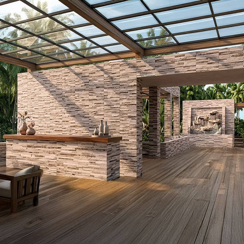 仿文化石磚 佐賀 15*45 棕色 外牆磚