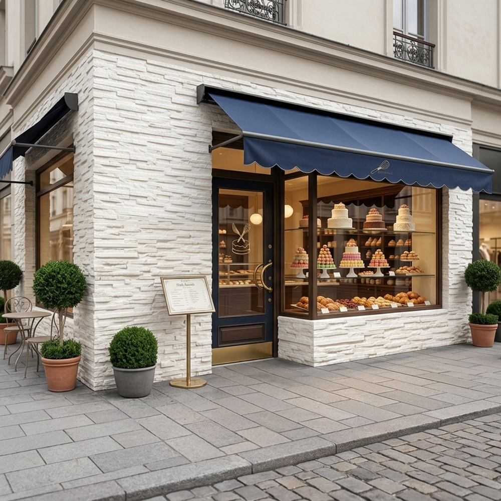 龐貝 白色 17×52×1.4 山緋仿文化石磚 外牆磚