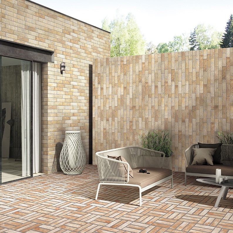 城堡古岩 外牆磚 國產 6.1x20.2 石英磚 板岩磚 戶外壁磚 地磚 米色 窯變