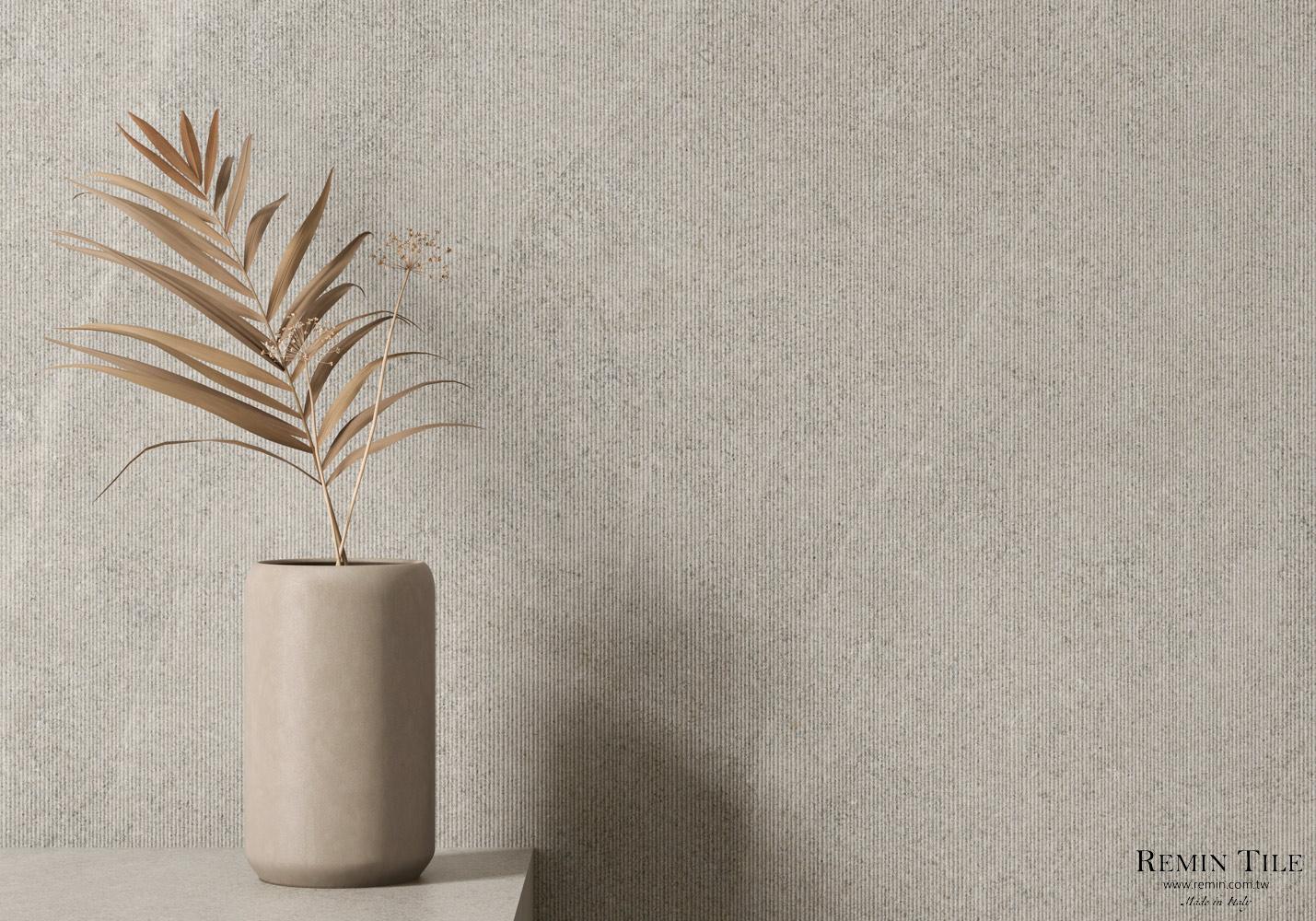 萊姆石薄大板 羅科 Riviere Beige Gris 120*280 0.6㎝ 羅科 Roca RIGATO 灰色 立體紋 客廳壁磚