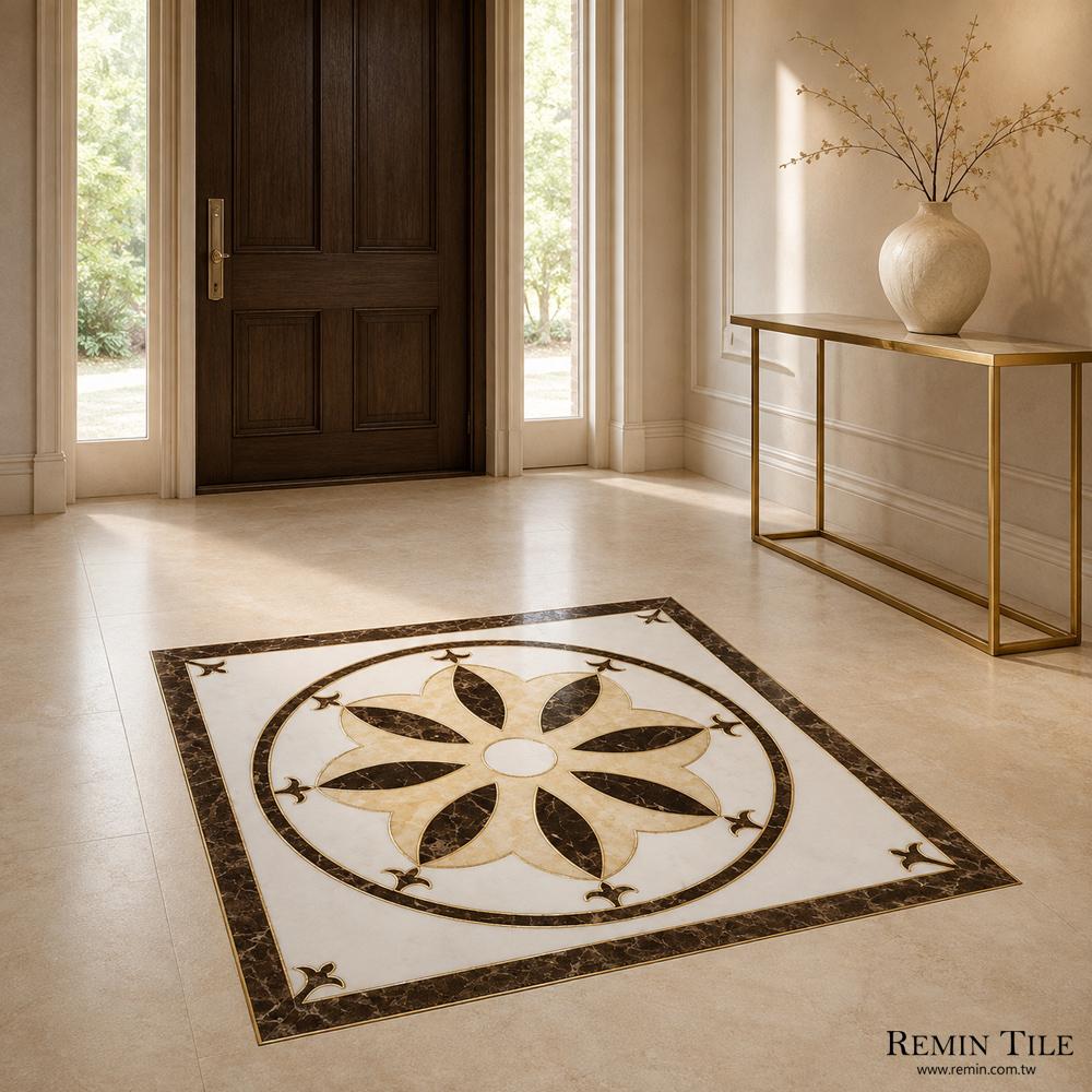 抛晶磚 皇家印象 80*80 進口 金邊 拼石 花磚 地磚 電梯磚 玄關磚 社區大廳花磚