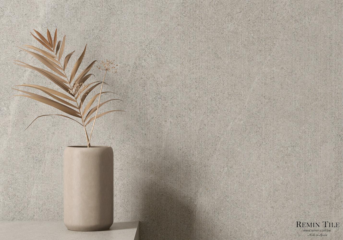萊姆石薄大板 羅科 Riviere Beige Gris 120*280 0.6㎝ 羅科 Roca RIGATO 灰色 立體紋 客廳壁磚
